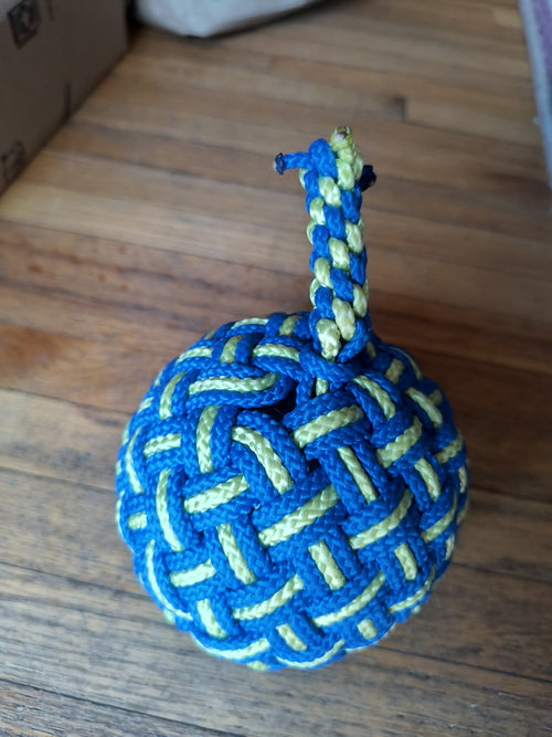 Blue/Yellow Cuboctahedral Globe Knot